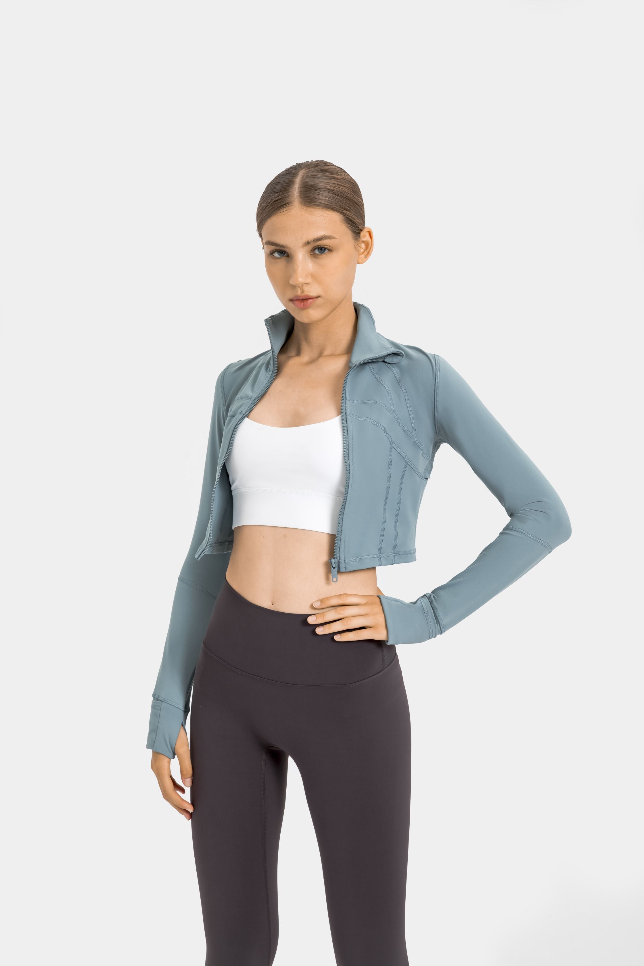 Women's Crop Jacket | Long Sleeve Crop Jacket | Yogayo